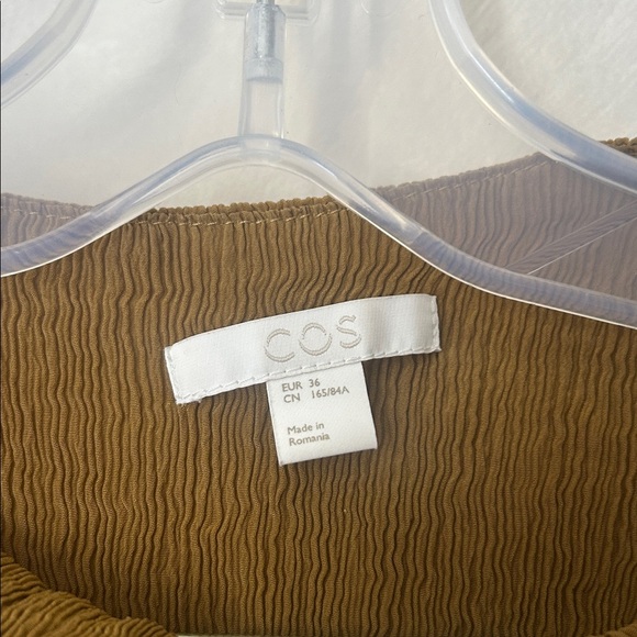 COS Cupro-Silk Mix Cowl Neck Plisse racerback sleeveless tank top sz small 36 - Picture 6 of 9